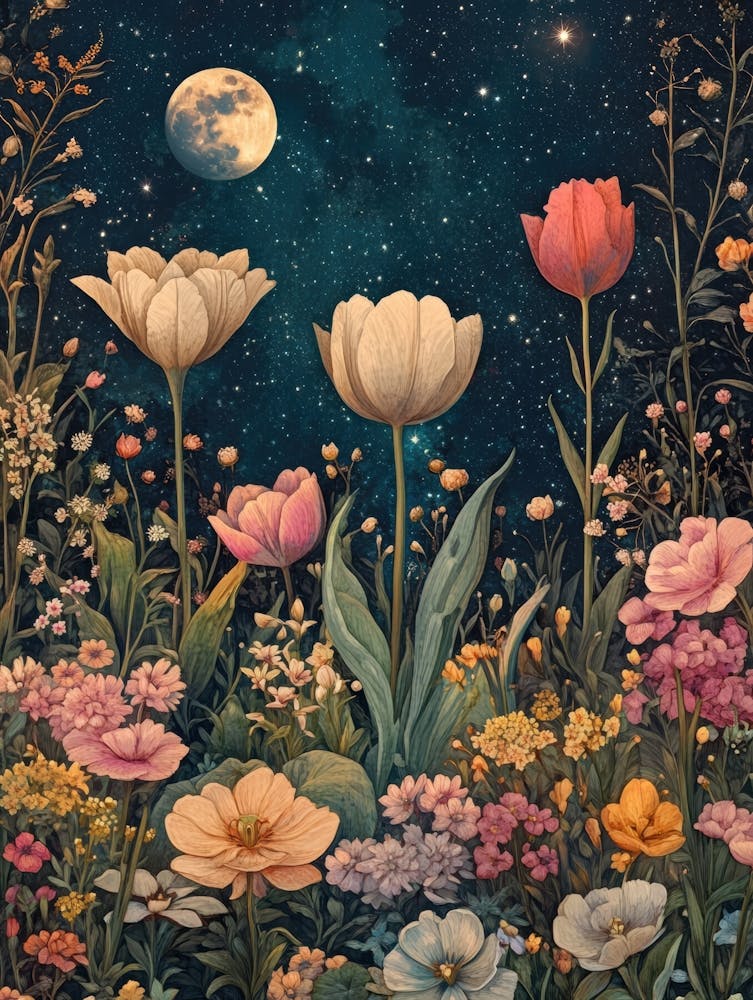 Blumen im Mondlicht