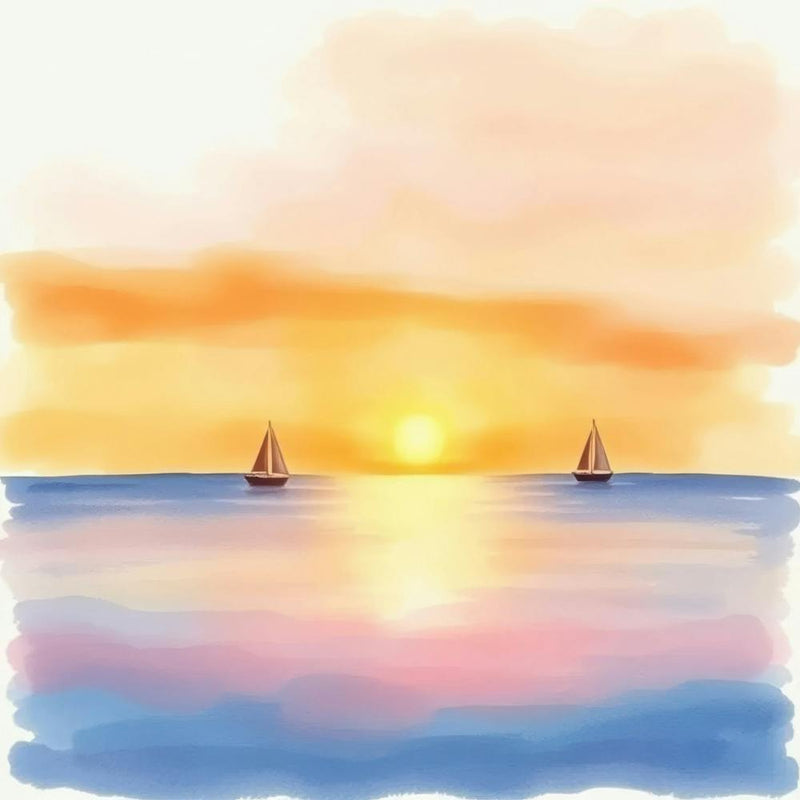 Watercolor Sunset 4