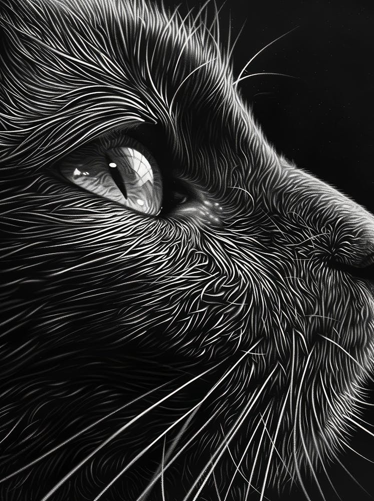 Black And White Cat Portrait