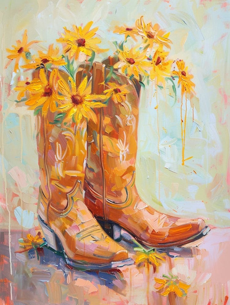 Cowboy Boots And Wildflowers Brown Eyed Susans