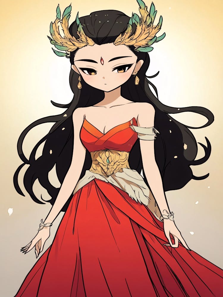 Fille en Robe Rouge 1