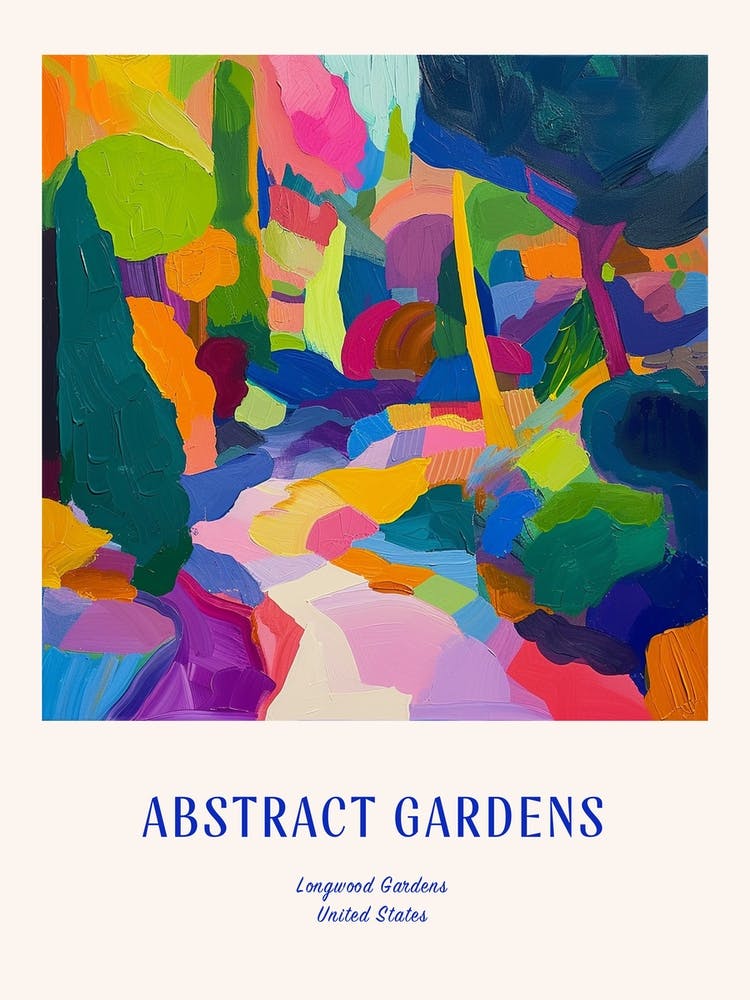 Colourful Gardens Longwood Gardens Usa 3 Blue Poster