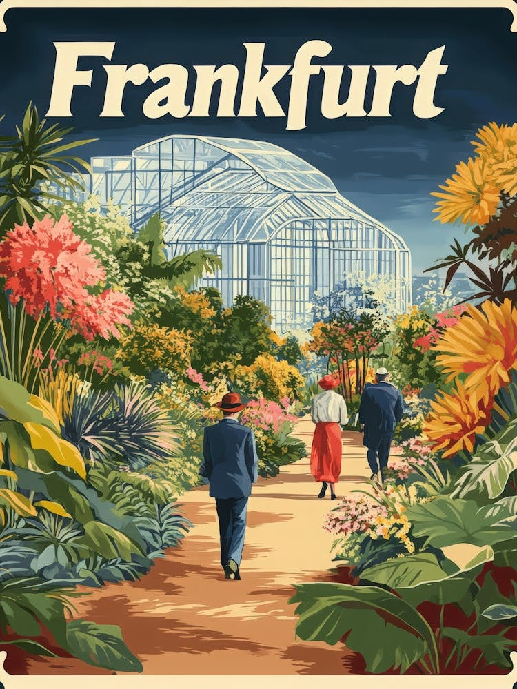 Aihrgdesign A Retro Travel Poster For Frankfurt 1