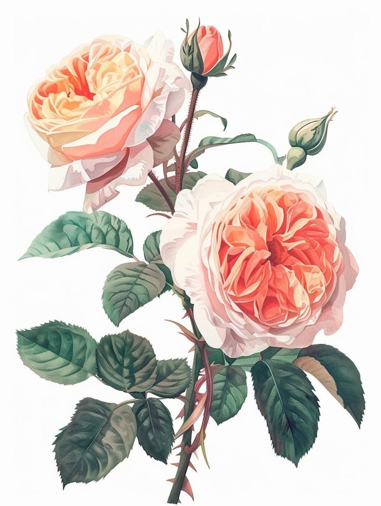 English Roses Painting Sketch Style 4