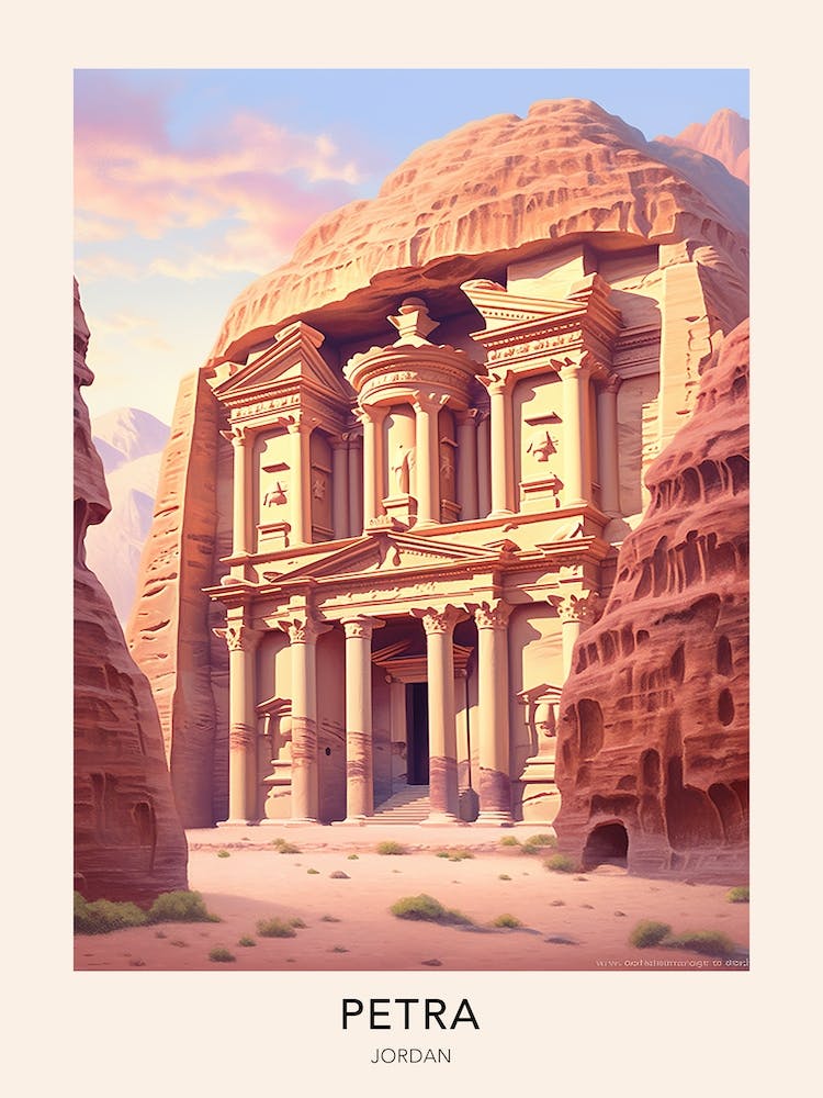 Petra Jordan Travel Poster