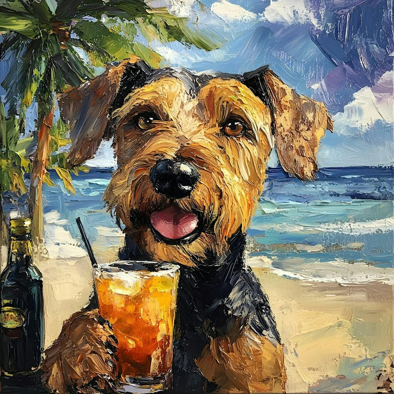 Dog At The Beach Bar In Acrylic 3