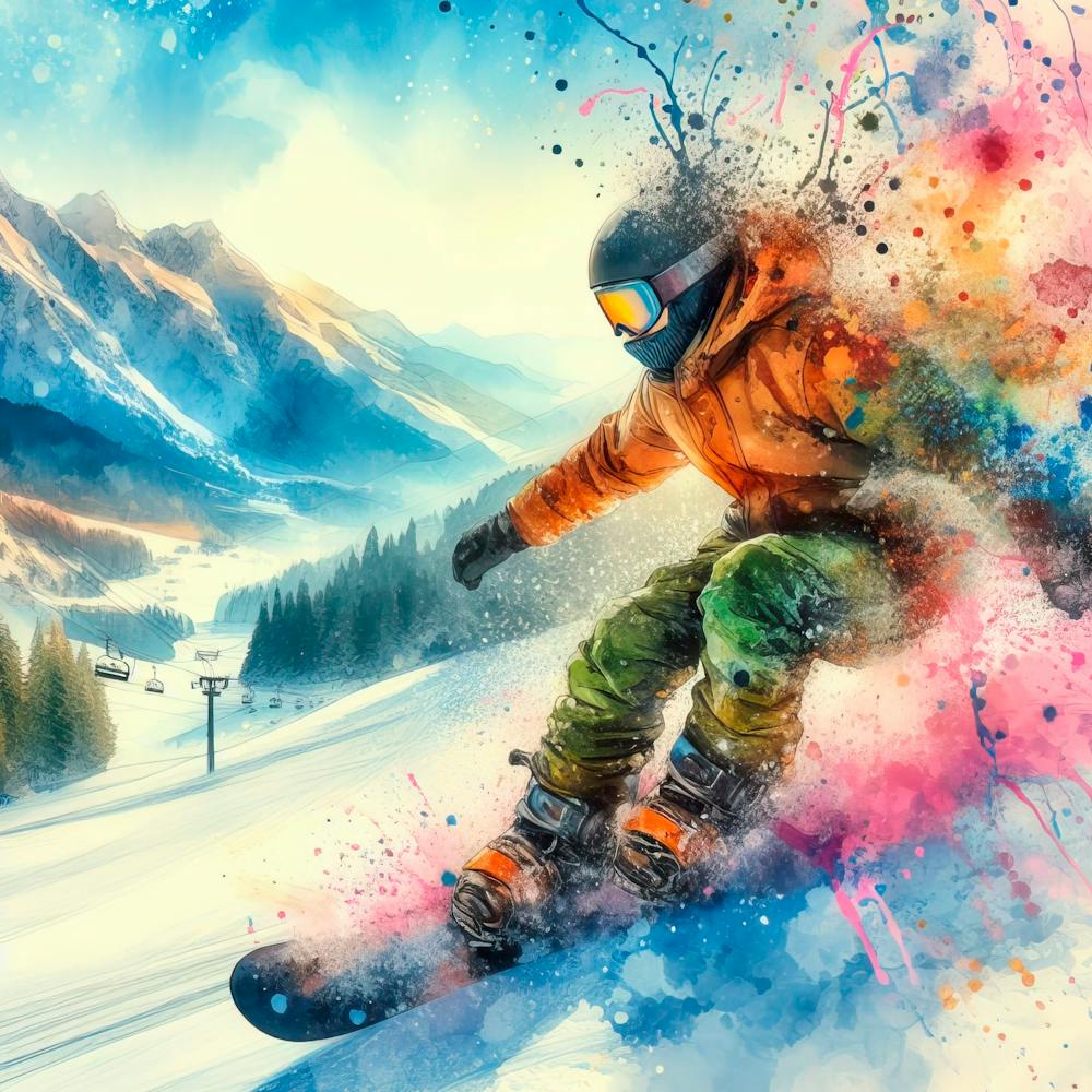 Snowboarder In The Snow 1