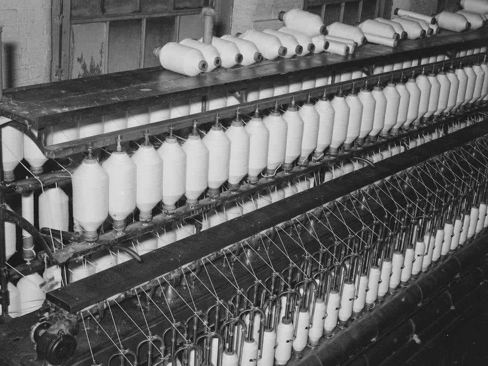 Making Three Twist Thread,Laurel Cotton Mills, Laurel, Mississippi By Russell Lee