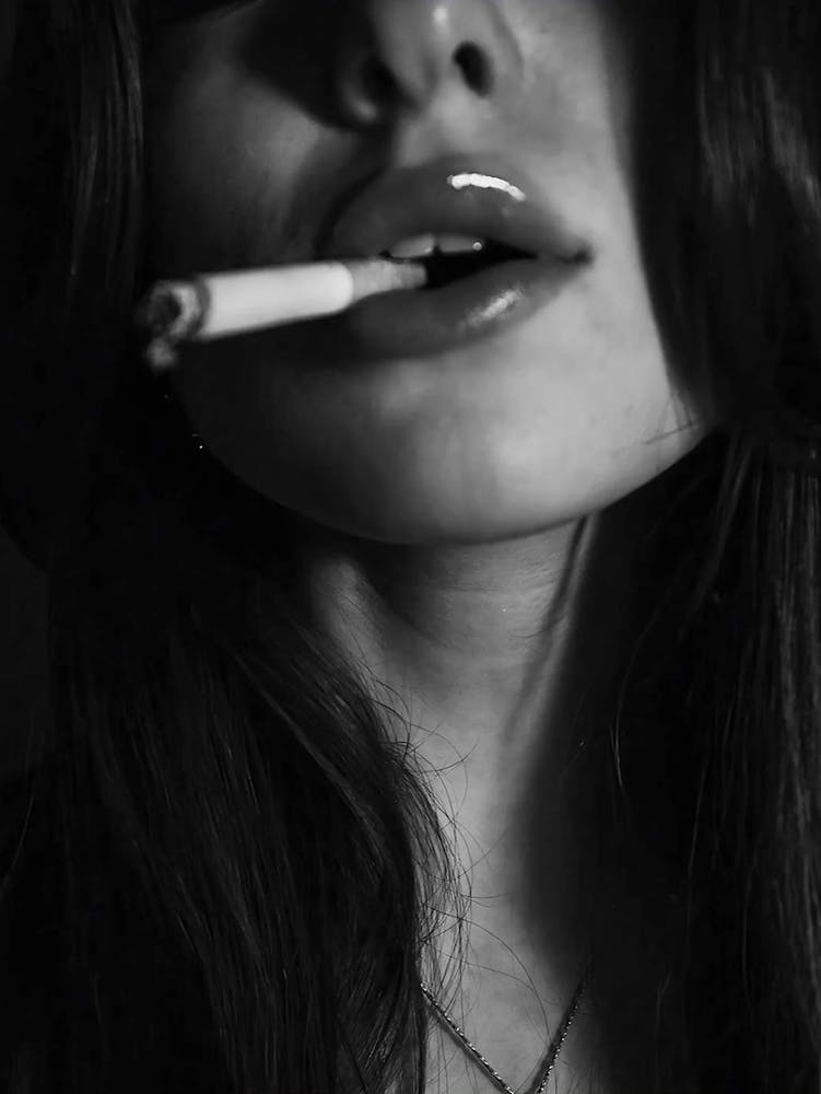 Woman Smoking Black And White