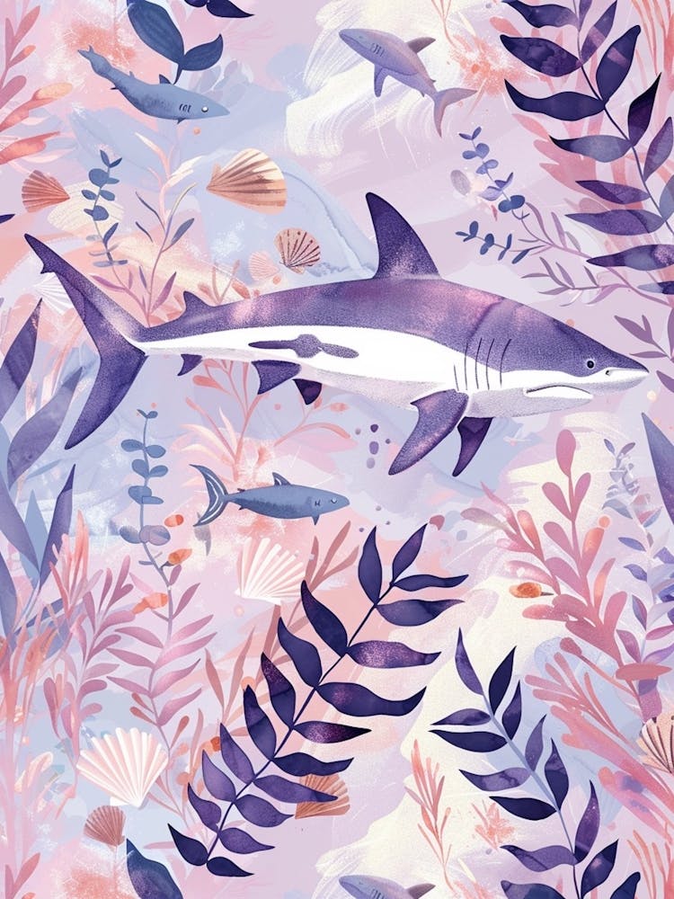 Purple Bamboo Shark Illustration 2