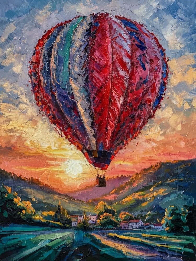 Hot Air Balloon At Sunset 1
