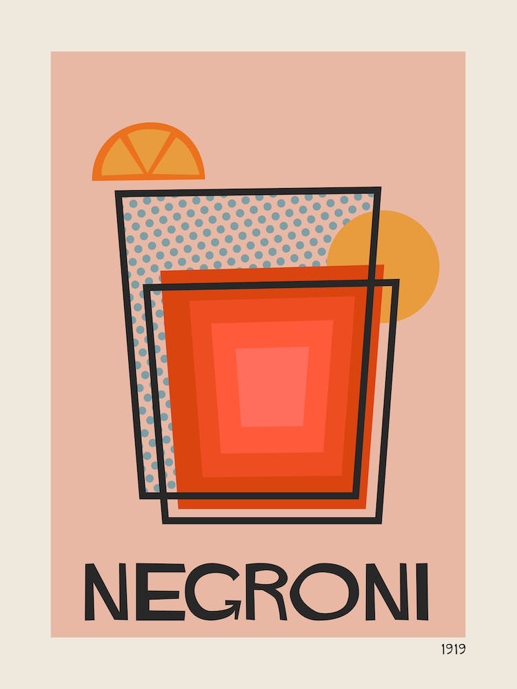 Negroni Retro Cocktail 