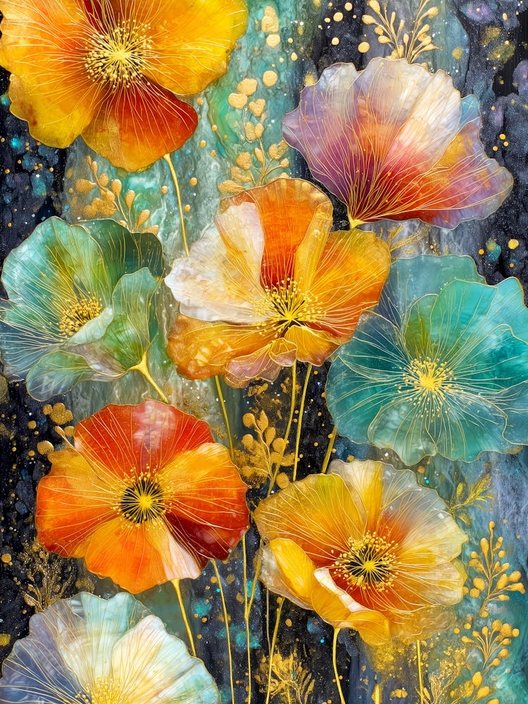 Poppies nature flora art 2