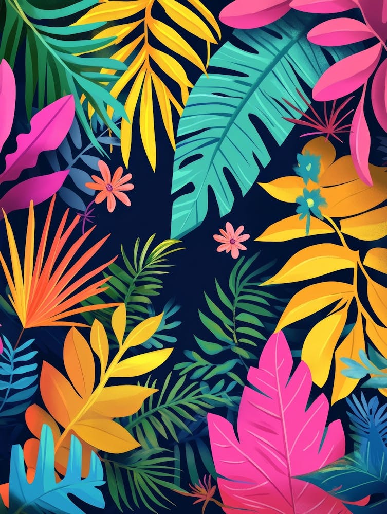 Tropical Leaves Background 6
