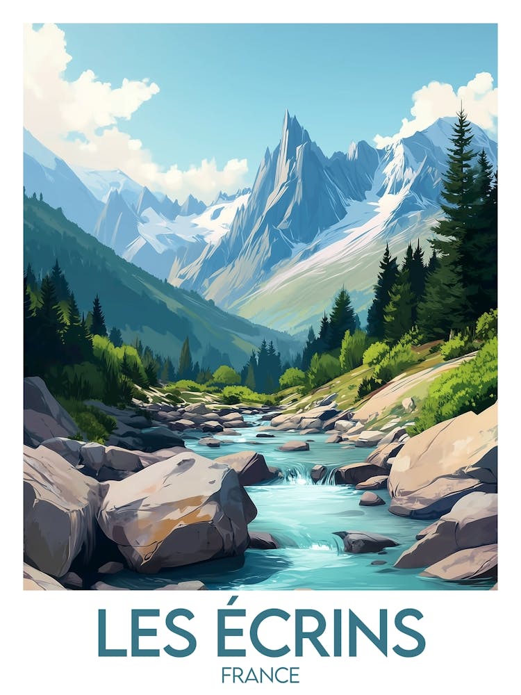 Reiseposter Les Écrins