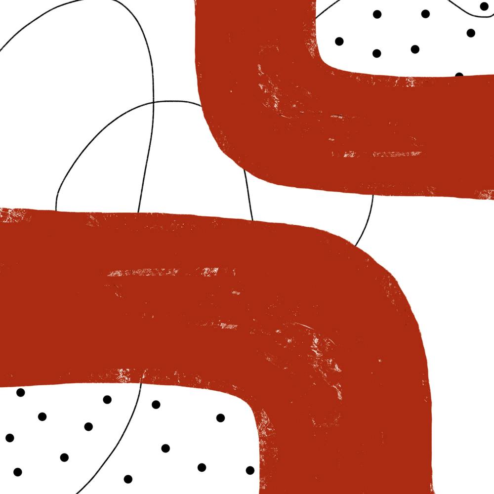 Minimal Red Abstract Painting 