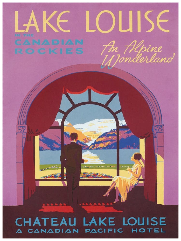 Lake Louise Canada Vintage Travel Poster