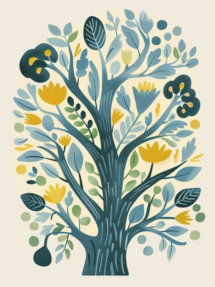 Yew Tree Flat Illustration 6