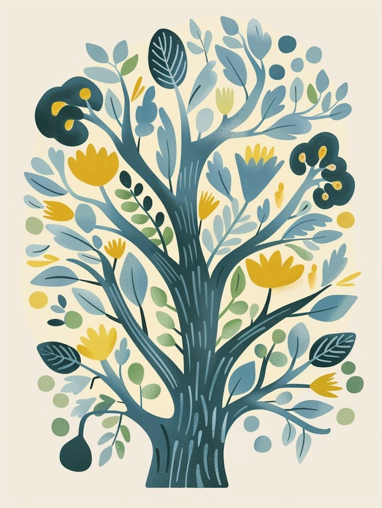 Yew Tree Flat Illustration 6