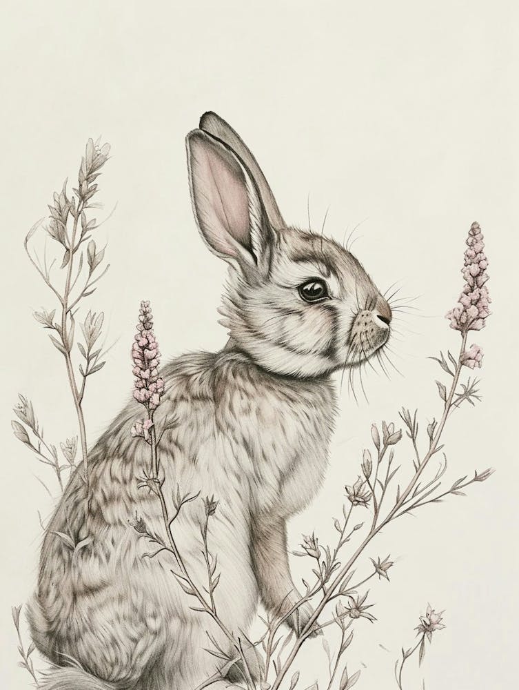 Satin Rabbit Drawing 1