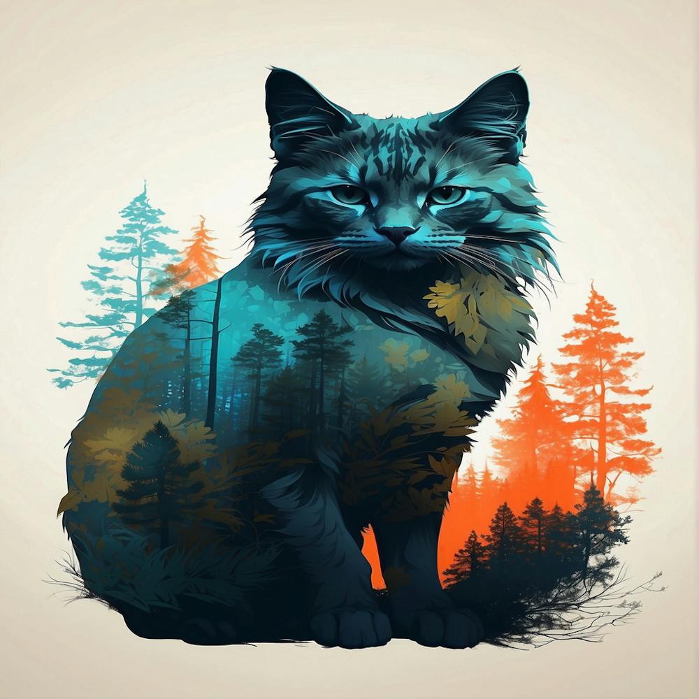 Cat In The Forest