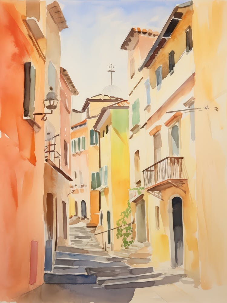 Reggio Emilia, Italy Watercolour Streets 4