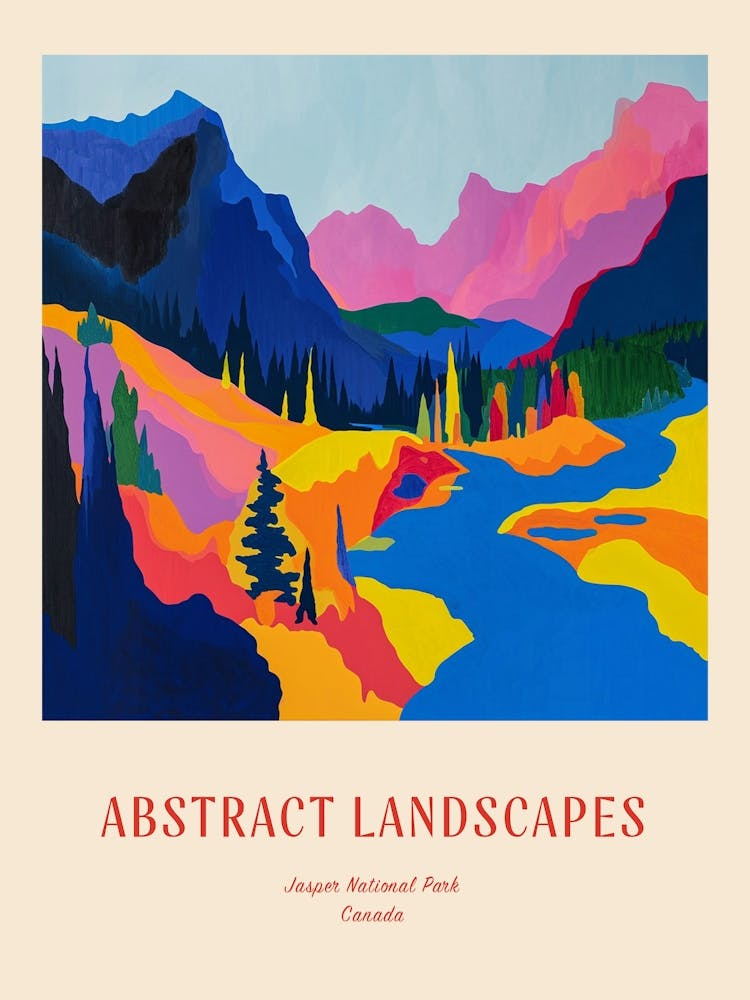 Colourful Abstract Jasper National Park Canada 6 Poster