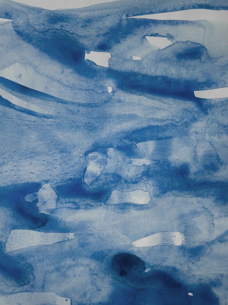 Sea Blue Abstract Aquarelle 2