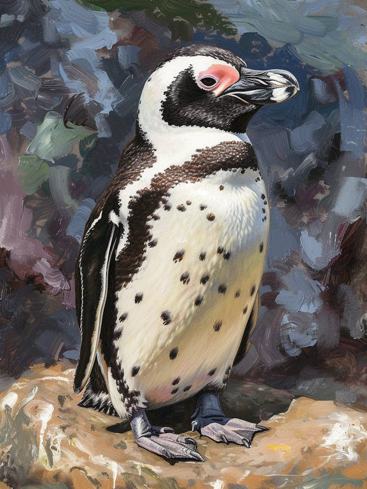 African Penguin Santiago Island Oil Painting 3