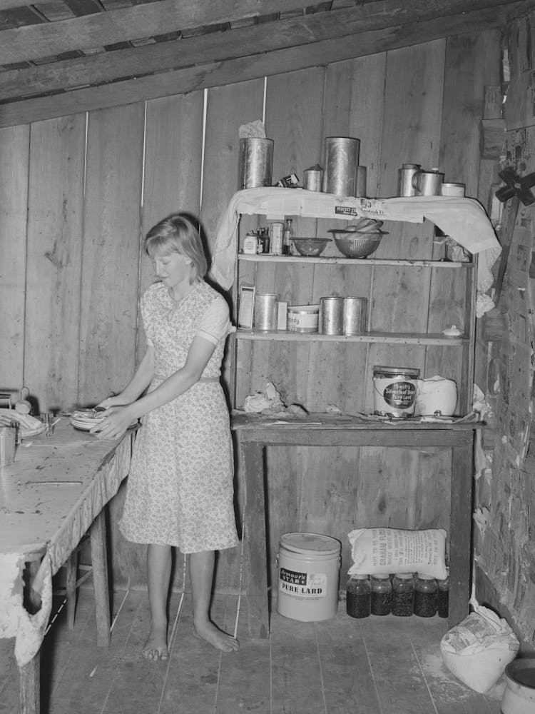 Kitchen Of Agricultural Day Laborer North Of Sallisaw, Oklahoma, Sequoyah County By Russell Lee