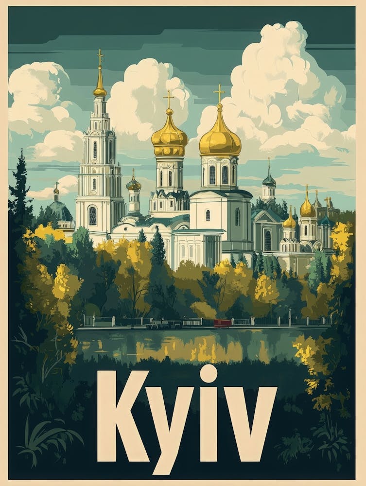 Aihrgdesign A Mid Century Modern Travel Poster For Kyiv 2