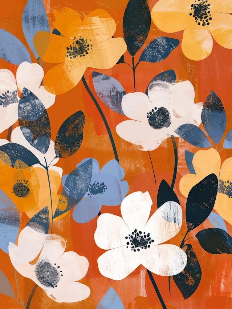 Orange Flowers Canvas Print