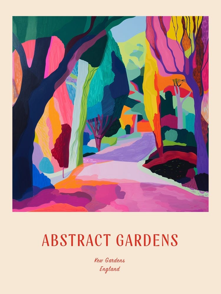 Colourful Gardens Kew Gardens United Kingdom 4 Red Poster