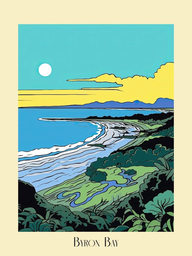 Poster Of Minimal Design Style Of Byron Bay, Australia 3