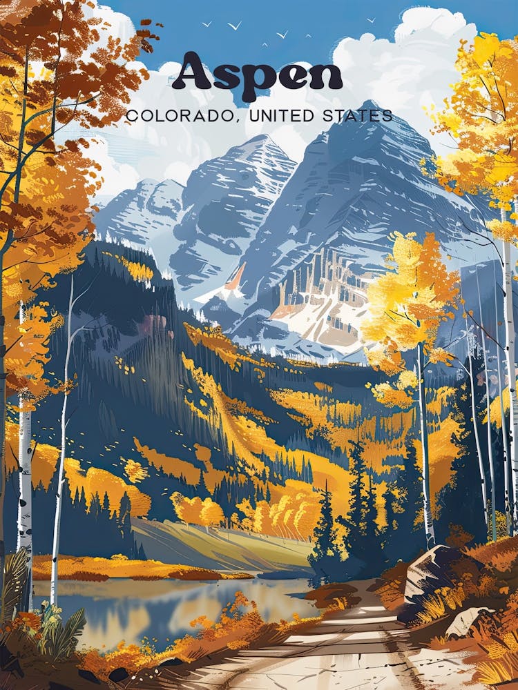 Aspen Populus Travel Illustration