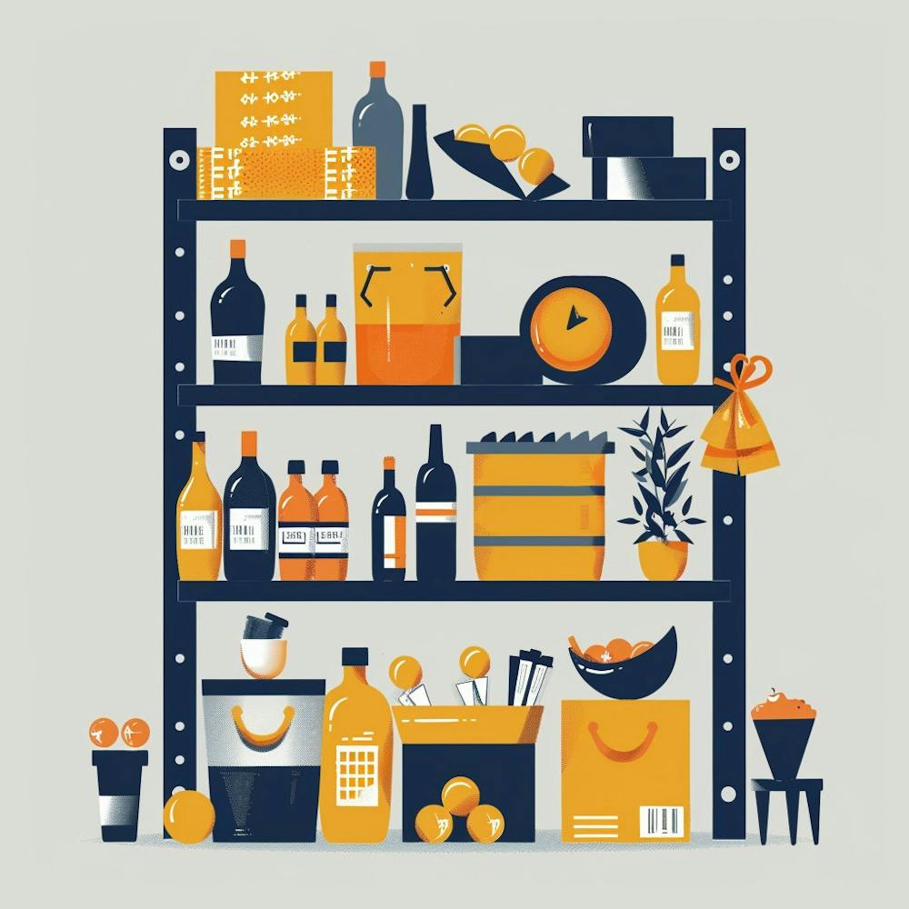 Illustration Of A Supermarket Shelf
