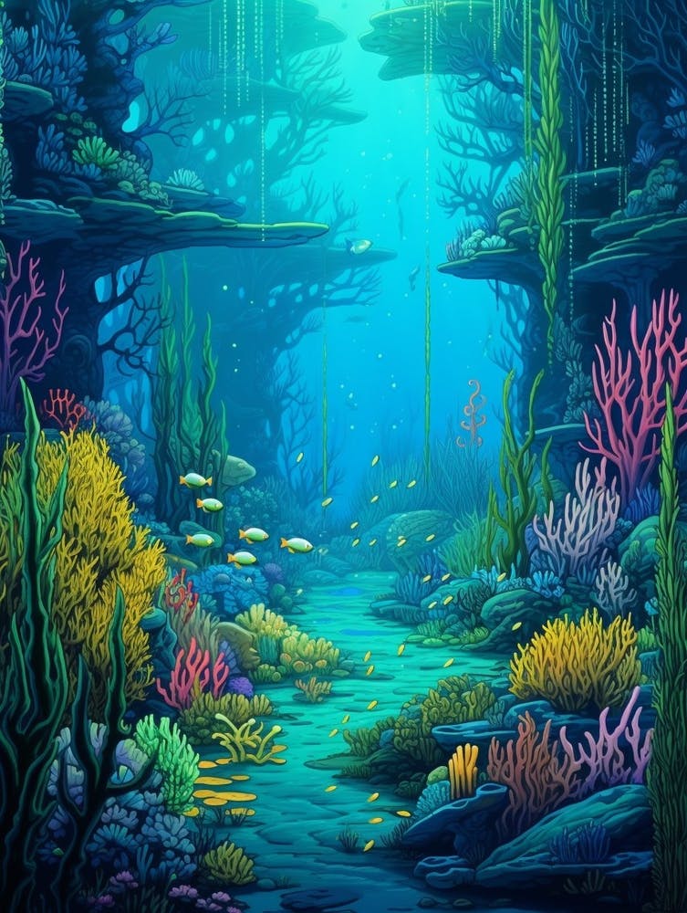 Underwater Landscape Pixel Art 2