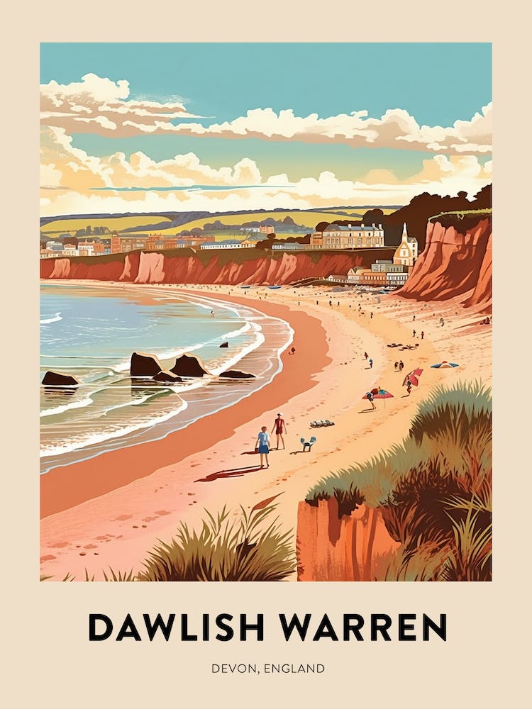 Devon Vintage Travel Poster Dawlish Warren 2