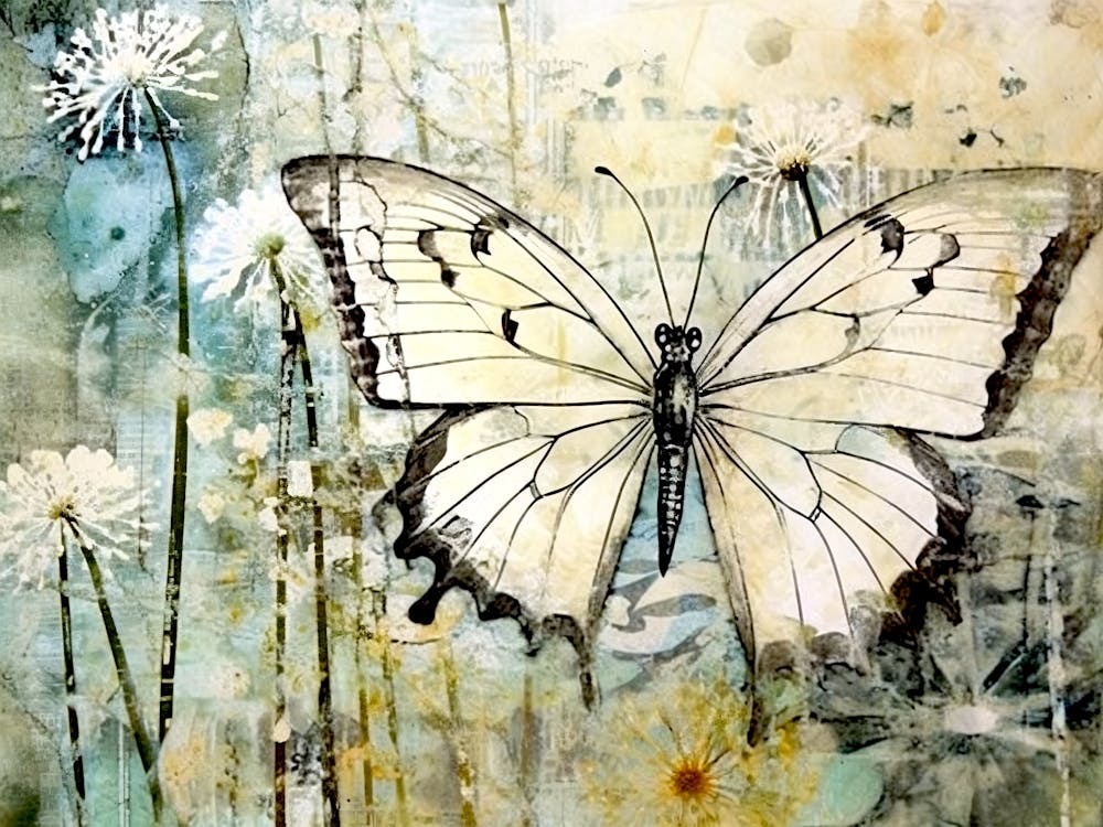 Butterfly On Dandelions