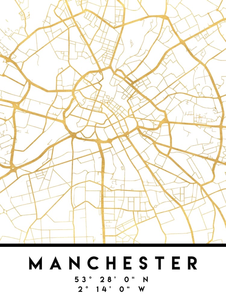 Manchester England City Street Map