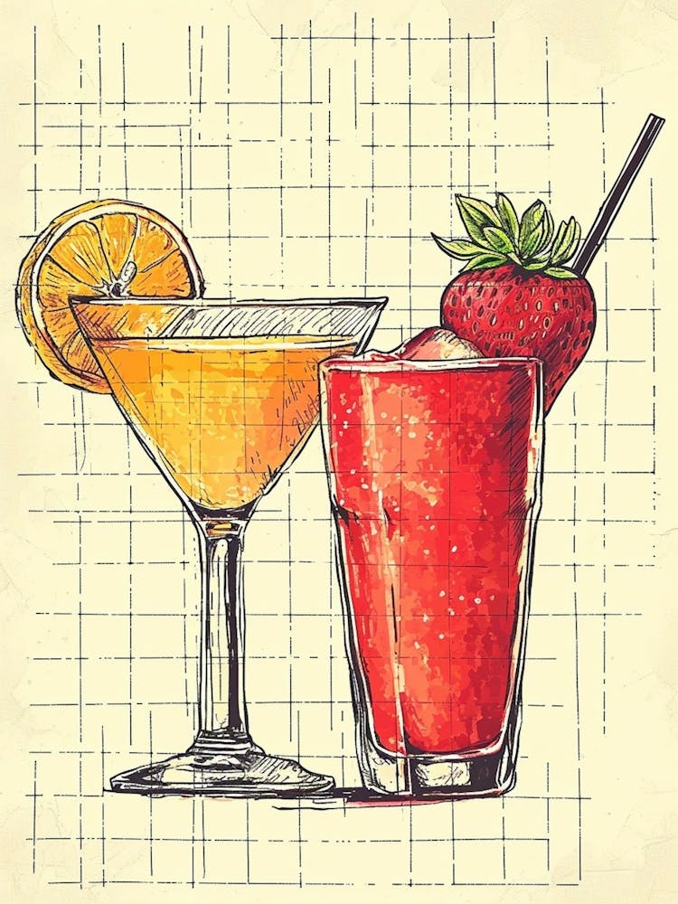Fruity Daiquiri Watercolour Geometric 2