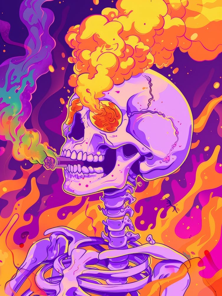Skeleton Smoking A Cigarette