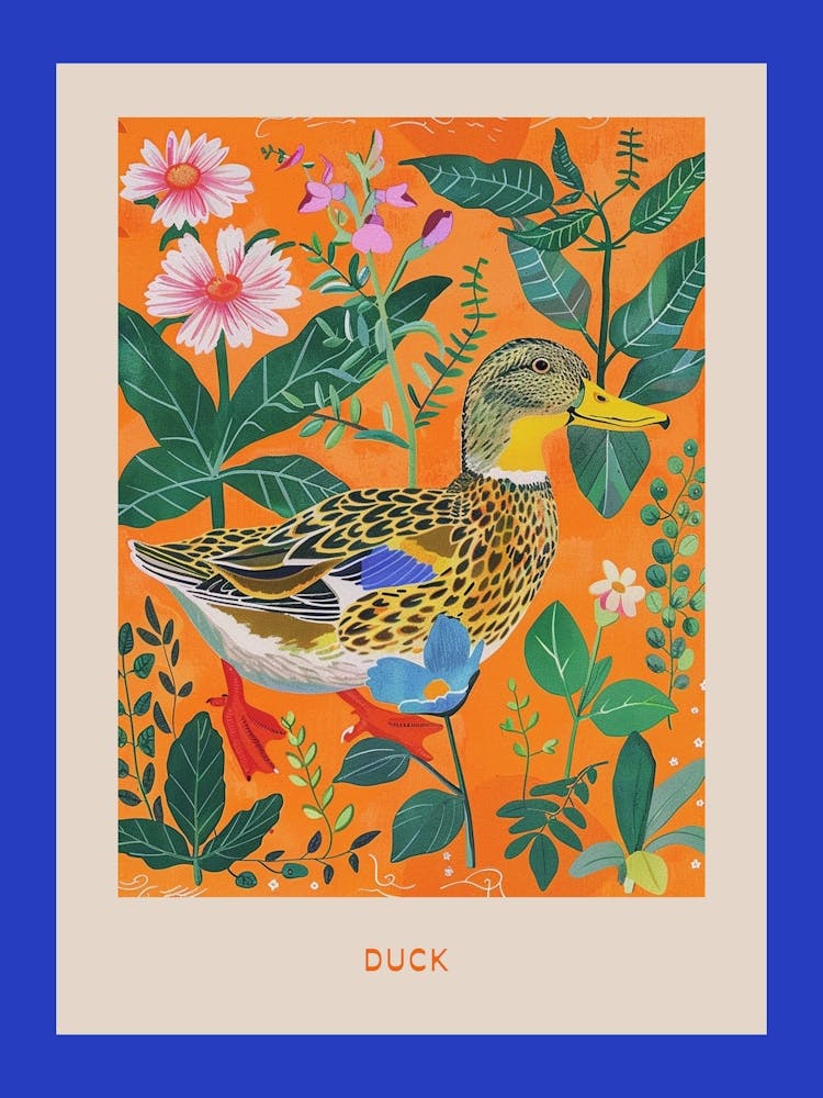 Spring Birds Poster Duck