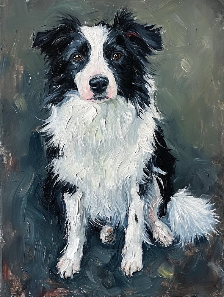 Border Collie Acrylic Painting 5