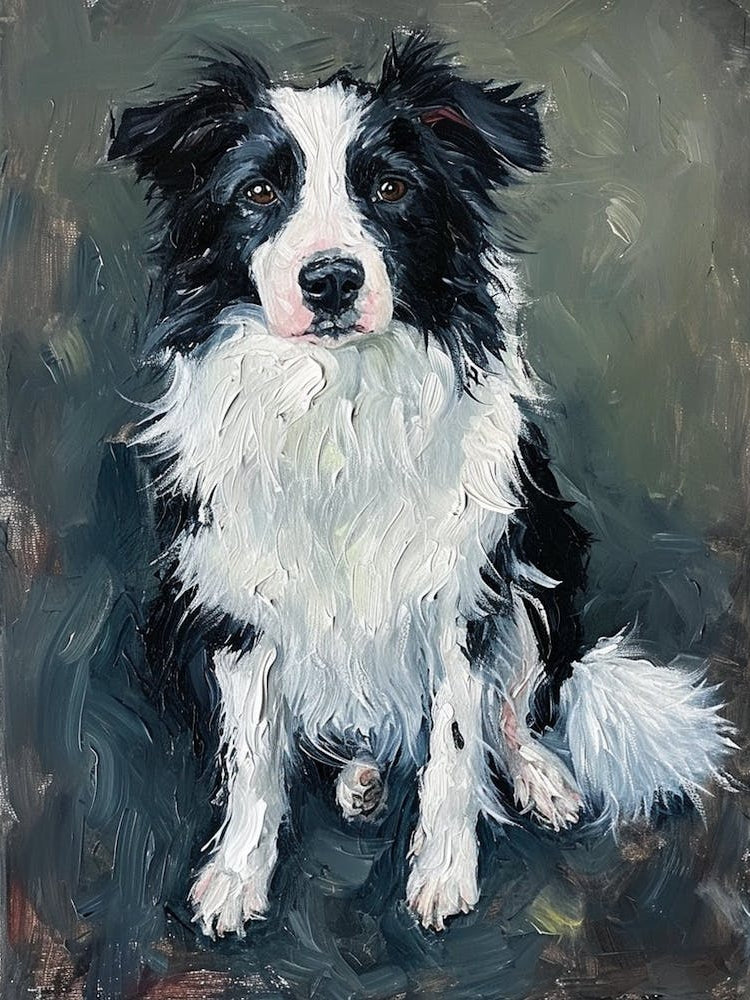 Border Collie Acrylic Painting 5