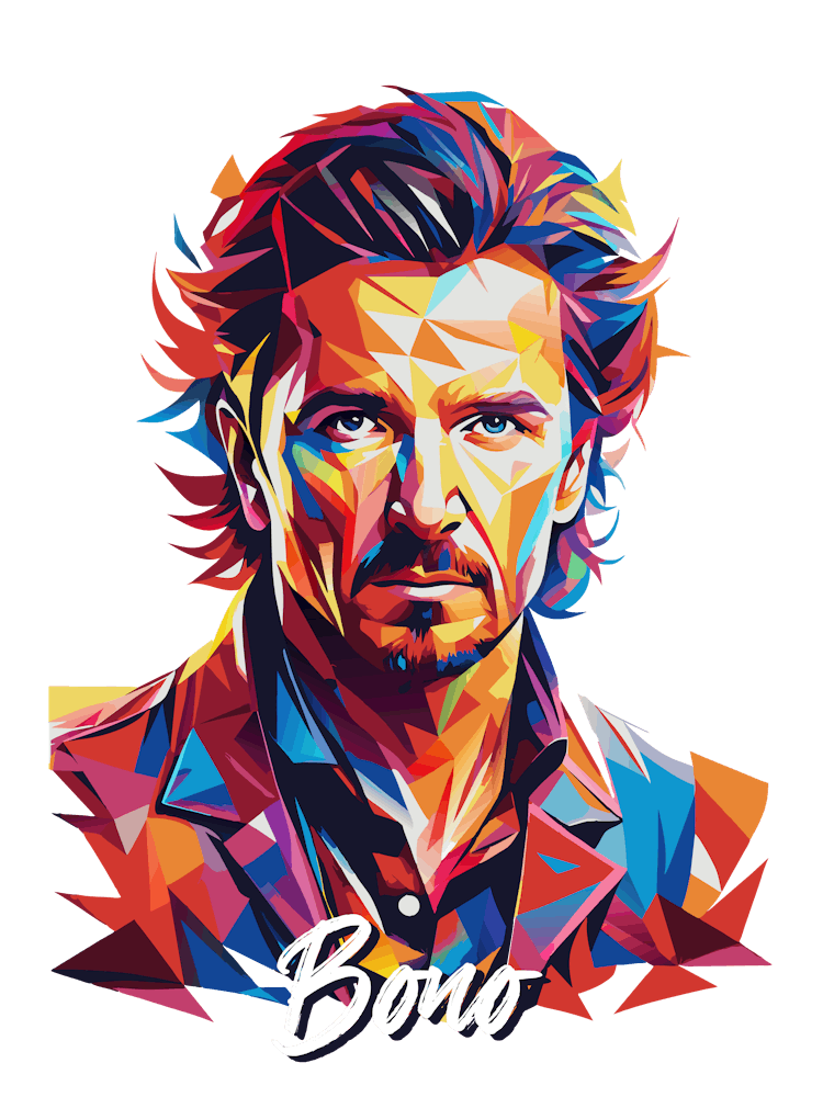 Bono U2 01 Portrait Music WPAP Pop Art