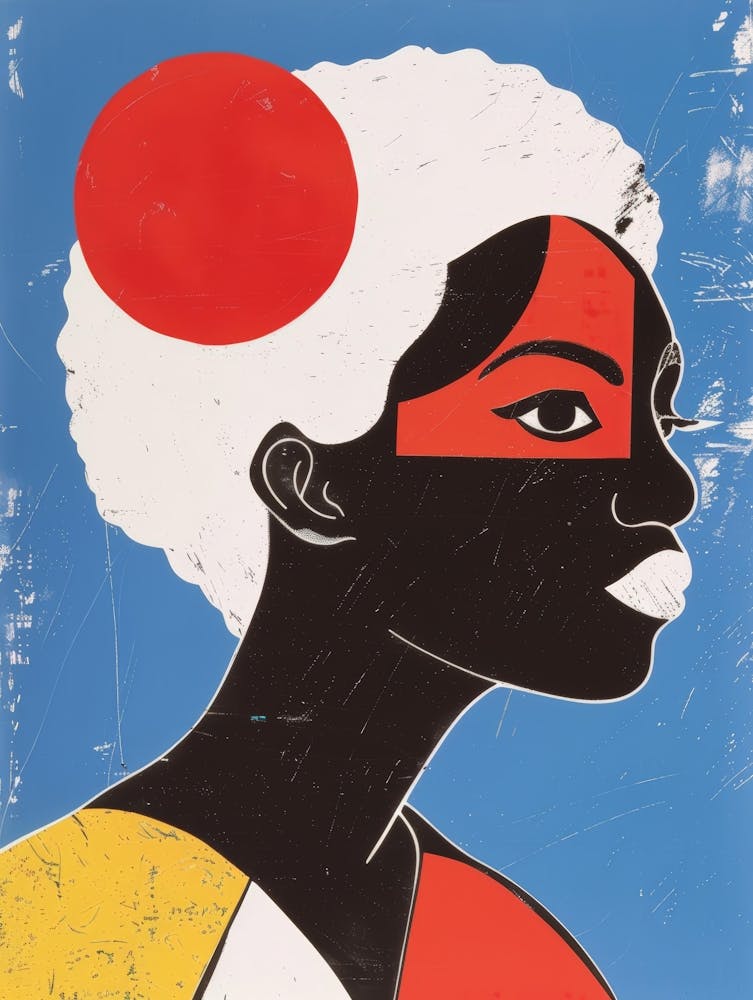 African Woman With Red Ball