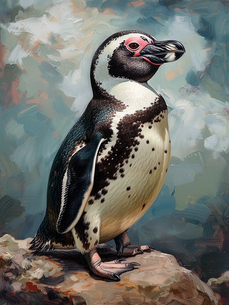 African Penguin Isabela Island Oil Painting 2