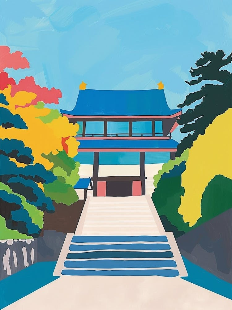 Nijo Castle Kyoto 6 Colourful Illustration