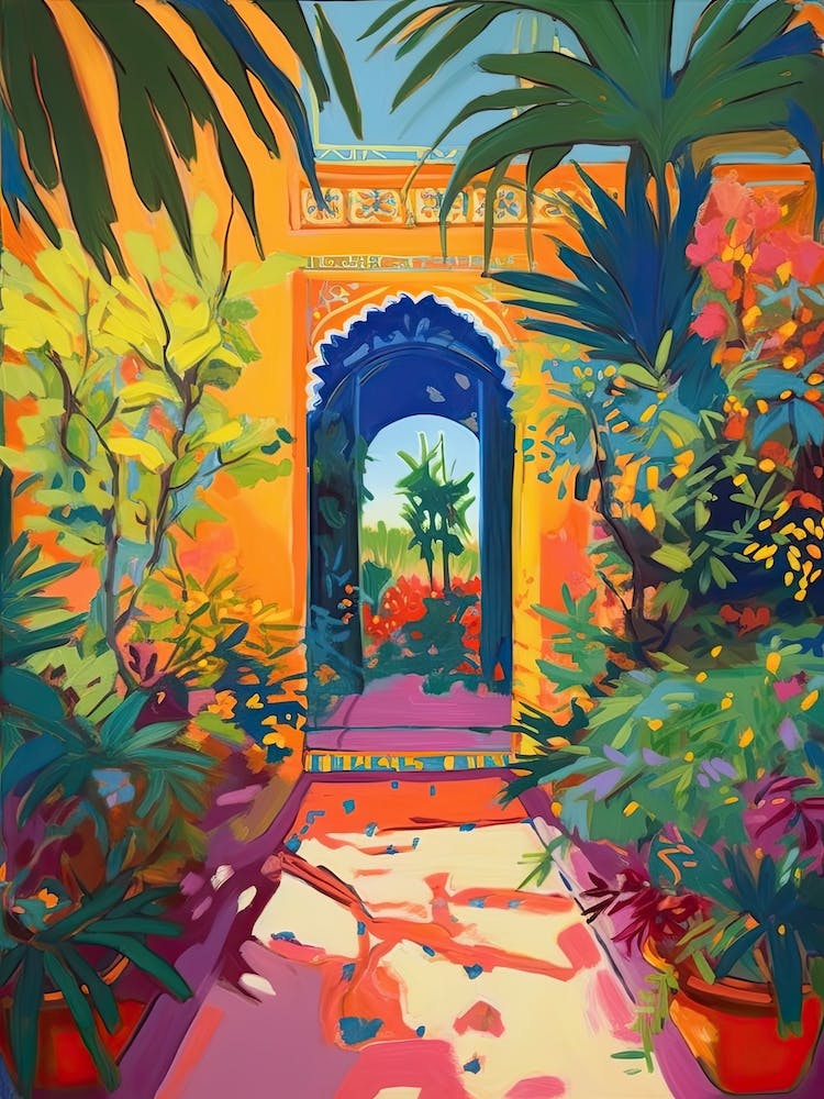 Jardin Majorelle Gardens, Morocco, Painting 3